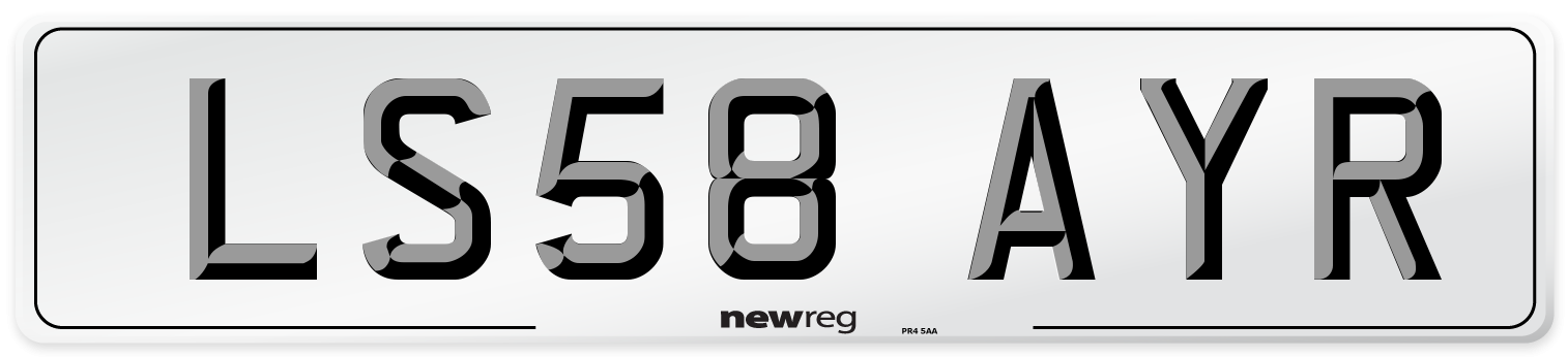 LS58 AYR Number Plate from New Reg